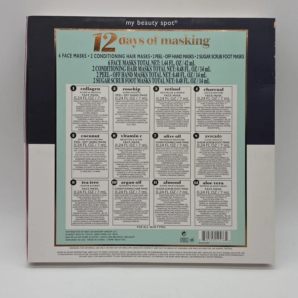 NEW Lot Of 3 Sets My Beauty Spot: 12 Days Of Masking Face Hair Hand Foot Masks